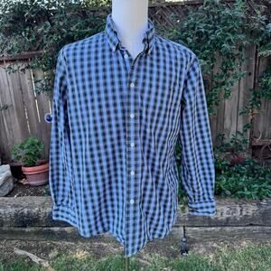 Tommy Hilfiger Blue Checkered Button-Up Shirt Men's Size Large